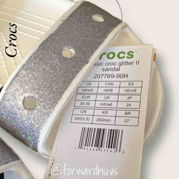 Crocs Classic Croc Glitter II Sandal Multi M6 W8 - Picture 8 of 11